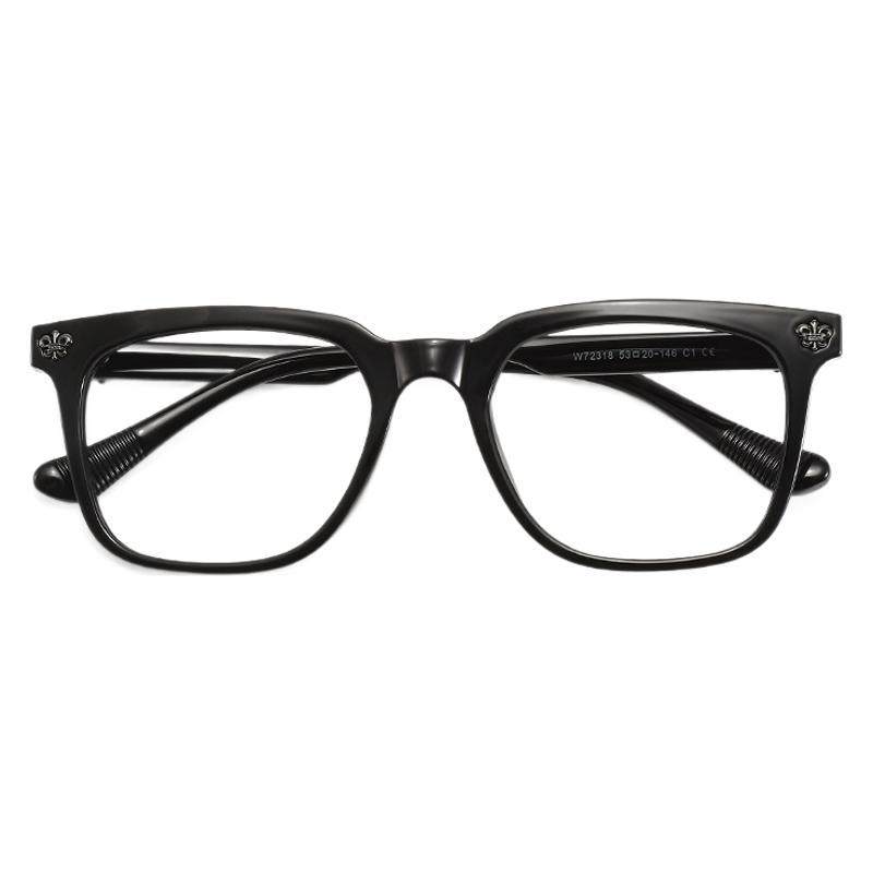 72318 new TR90 black myopia frame men and women's personality large frame flat lens can be equipped with the number of glasses frame