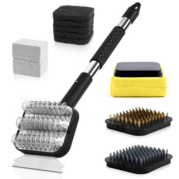 Stainless Steel Multifunctional Barbecue Cleaning Brush Fireproof Cloth Brush Spring Brush Diamond Brush Pumice Cleaning Brush
