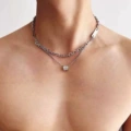 Double layer transfer bead necklace