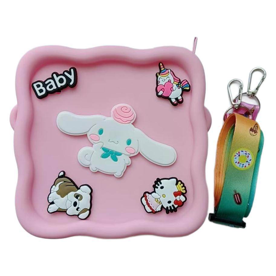 Square Cave Silicone Coin Purse Children's DIY Crossover Walking Key Bag Fun Cute Change Silicone Bag