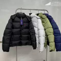 Cross-Border Plus-Size Rl Little Red Horse Classic Unisex Embroidered Hooded Detachable Waterproof Warm down Jacket