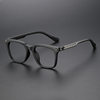 Matte Black Warrior Glasses Frame for Men with Myopia, Available with Prescription, Black Frame for Large Faces, Japanese Style, Black, Anti-Blue Light, Ultra-Lightweight