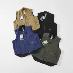 CAR Card Home V02 Ancient Heavy Washed Thick Quilted Cotton Vest Shoulder Vintage Mountain Style Daily Fashion Cotton Padded Men and Women