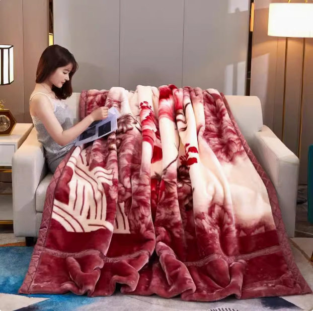 Double-Layer Raschel Blanket, Thickened Extra-Thick Fleece Blanket, Winter Blanket, Warm Sofa Blanket, Nap Blanket