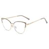 New Cat-Shaped Full-Frame Glasses with Anti-Blue Light and Non-Prescription Lenses for Women, Metal Frames, Wholesale from Manufacturer, Christmas Holiday