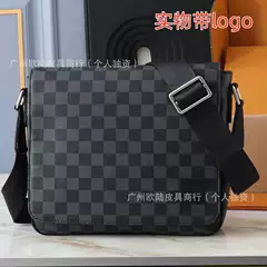 Cross-Border Supply New Classic Vintage Men's Messenger Crossbody Bag District Fashion Versatile Black Floral Shoulder Bag