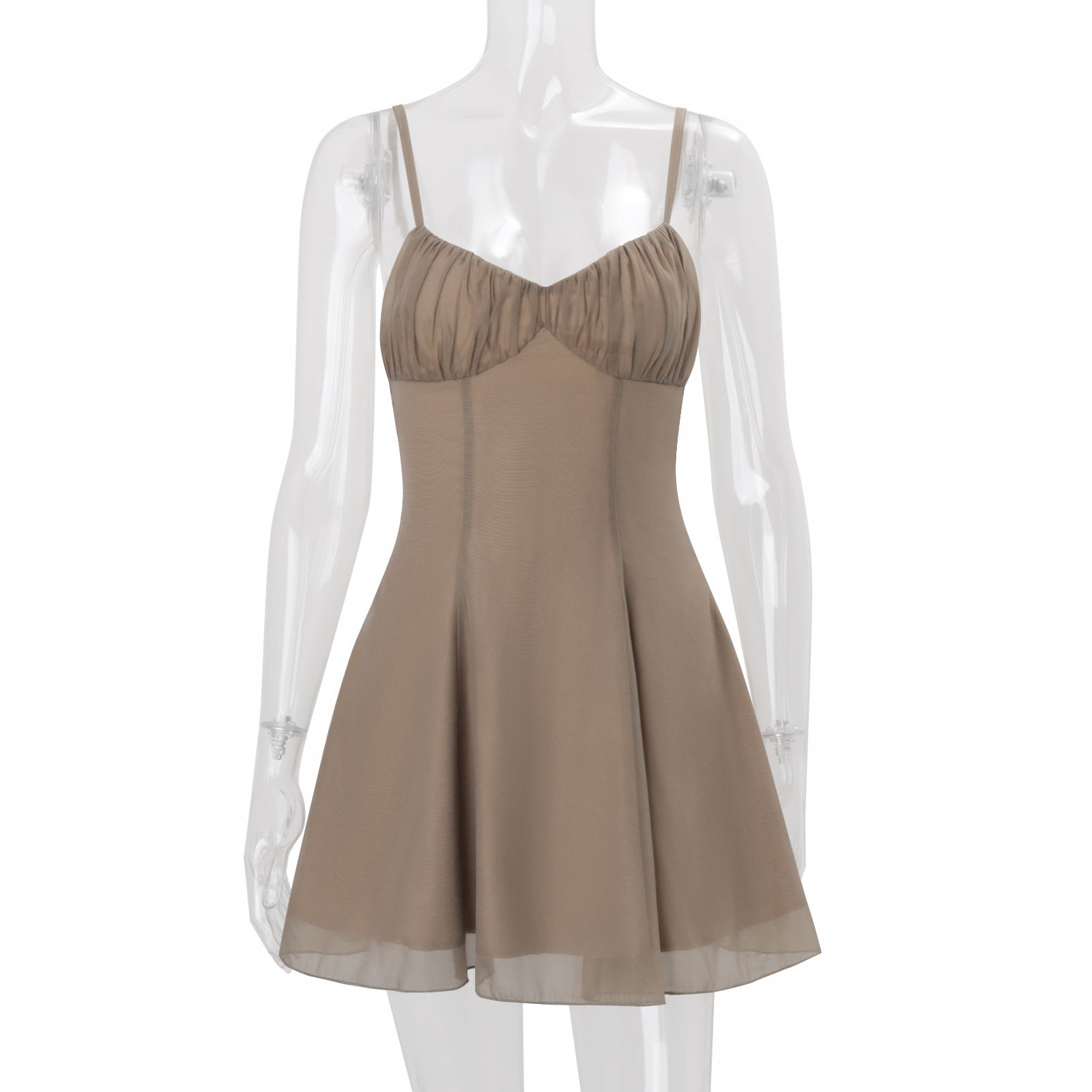 Womens Spring Fashion Dress Sexy V Neck Fitted Waist Spaghetti Straps Stylish for Parties or Night Out Wholesale