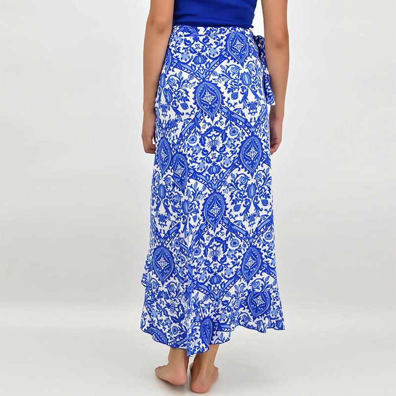 Vintage Paisley Print Asymmetrical Midi Skirt Retro Style Bohemian Vibe Perfect for Summer Wholesale Available