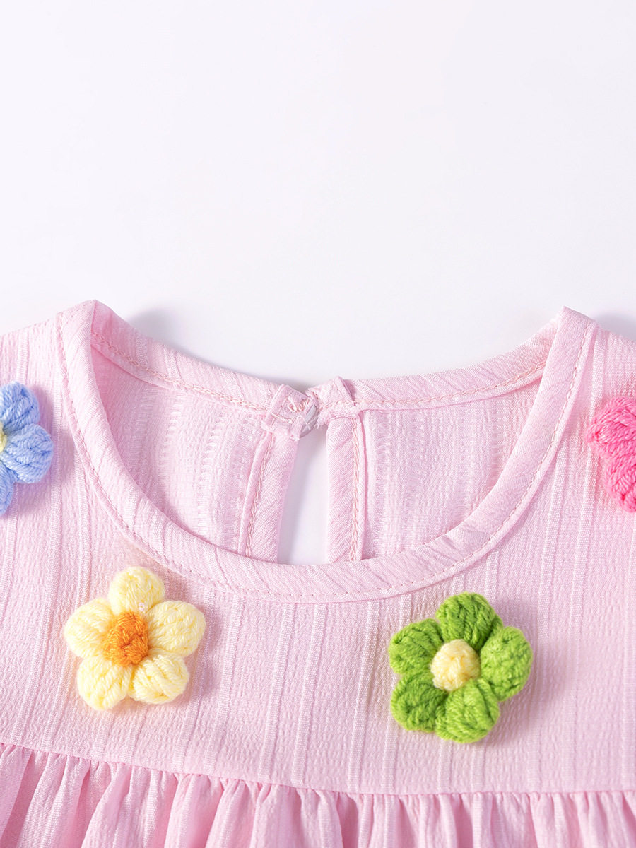 Kids' Dress Wholesale, Summer Short-sleeve Girls' Dress, [Style] Cute Floral Kids' Dress