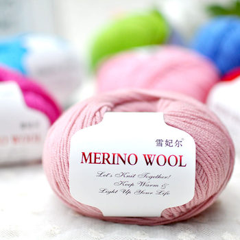 100% meinuo pure wool medium thick snow Feier mernu coat line baby line hat scarf line