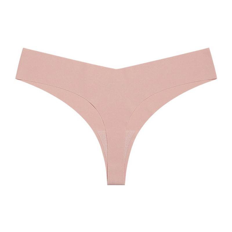 欧美低腰冰丝裸感无痕纯棉裆透气大码T型内裤 女士性感一片式内裤
