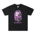 Camouflage alphabet ape head black and purple