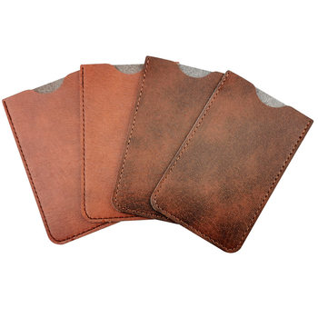 Factory spot bank card cover leather card cover wooden comb leather cover electronic gift embossed protective cover