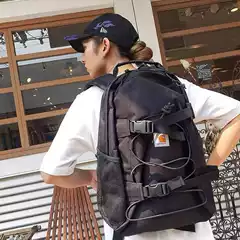 Carhartt Backpack Men's and Women's Skateboard Bag Work Bag Canvas Computer Backpack Student School Bag Trendy Brand