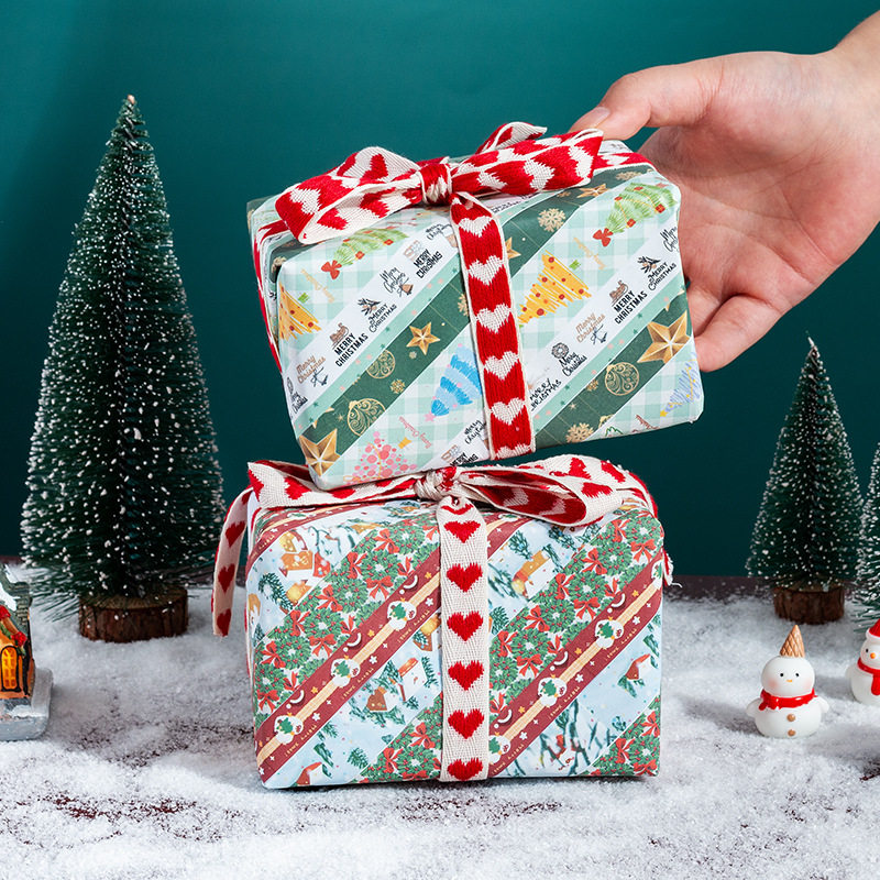 cross-border box and paper tape christmas valentine's day star tape winter love song tape diy bronzing tape