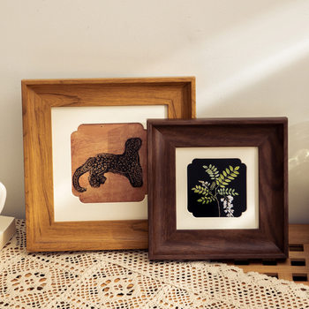 American-Style Minimalist Empty Square Photo Frame DIY Creative Frame Retro Display Stand 6 Cars 8inch Wall-Mounted Handmade Gift