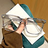 New transparent glasses box students myopia men and women flat light big round face anti-blue light glasses frame wholesale