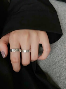 网红ins冷淡风复古罗马数字戒指小众设计女款情侣指环戒子尾戒