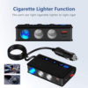 180W high-power car cigarette lighter one for three QC3.0 fast charging PD20W car mobile phone charger with digital display