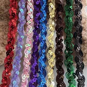 Direct Supply from the Source: 1.5cm Wavy Sequin Ribbon with Lace Trim, Clothing Accessories, DIY Velvet Ribbon, Cotton Lace Trim