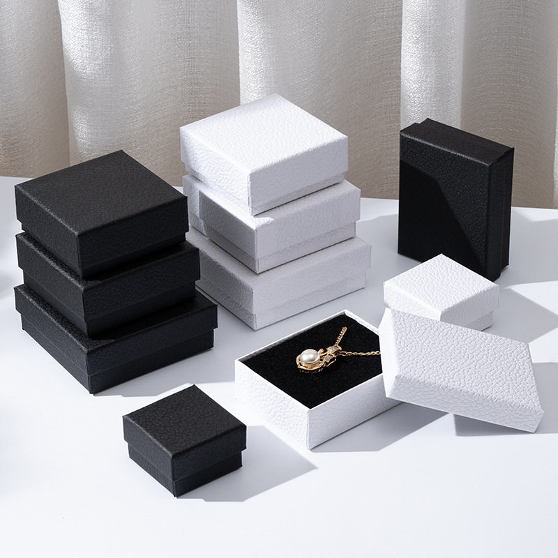 Textured High-End Jewelry Packaging Box Necklace Bracelet Ring Box Lid and Base Earring Bracelet Jewelry Storage Box