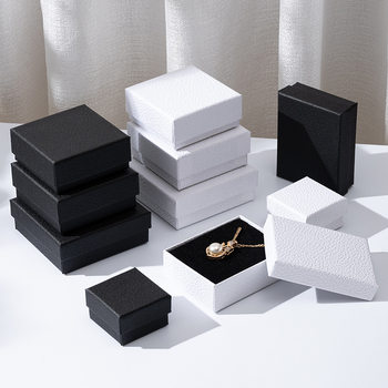 Textured High-End Jewelry Packaging Box Necklace Bracelet Ring Box Lid and Base Earring Bracelet Jewelry Storage Box