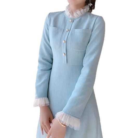 Elegant Womens Dress Slimming Fit Waist Defined French Style Perfect for Spring and Autumn Wholesale Available