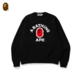 [pure cotton round neck sweatshirt] w104 black