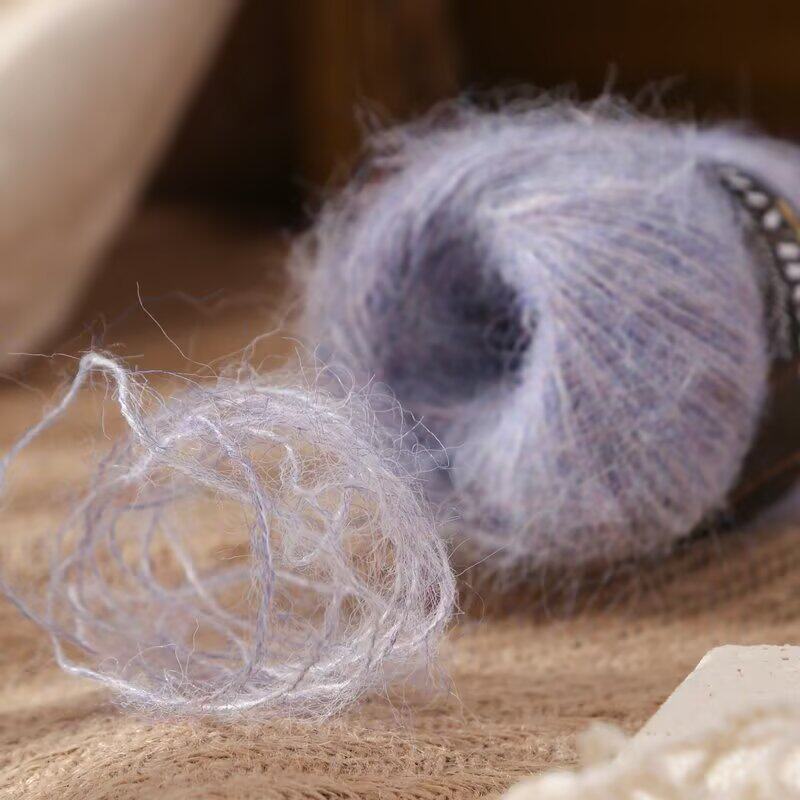 Multicolor Alpaca Mohair Gradient Section Dyed Mohair Hand-Knitted Medium Thick Colorful Baby Wool Shawl Blanket