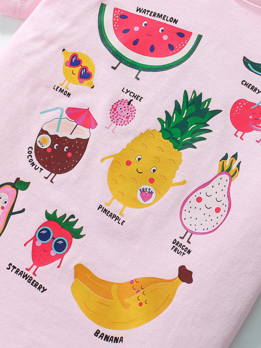 New Cartoon Kids' Top, Summer Cute Girls' Short-sleeve Cotton T-shirt