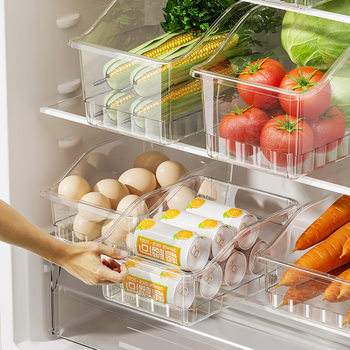 Transparent Refrigerator Storage Box Food-Grade Vegetable, Fruit and Egg Storage Box Drawer-Type Large-Capacity Food Storage Box