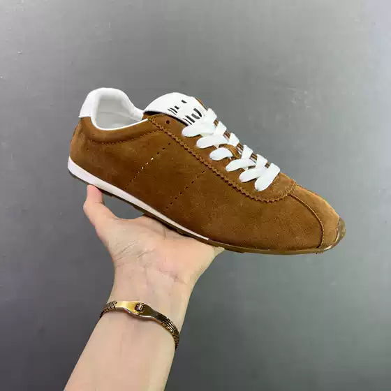 Light Luxury Niche Brand Plume Thin-Soled Casual Shoes for Women, Simple Round-Toe German-Style Training Shoes for Men, British-Style Flat-Soled Commuter Shoes