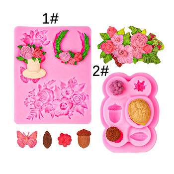 Bouquet Garland Vase Chocolate Cake Wedding Flower Surround Decoration Anti-Real Pine Cone Hazelnut Nut Silicone Mold