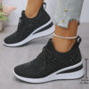 Cross-Border Rhinestone Lace-Up Women's Casual Shoes Low-Top Sports Fashion Style Foreign Trade Wholesale Daily Commuting Suitable for Comfort