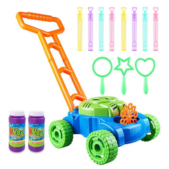 Cross-border Amazon push bubble machine electric bubble blowing lawn mower parent-child outdoor children tank car toy