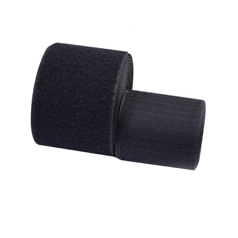 Black and white Velcro in stock color wholesale double-sided hook polyester Velcro accessories clothing bags hook wool one