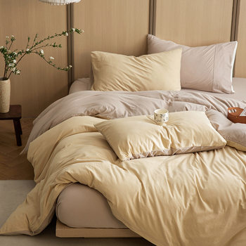 Class A Baby Grade Knitted Cotton Four-piece Set Naked Sleeping Pure Cotton Tianzhu Cotton 100 Pure Cotton Quilt Cover Bed Sheet Bedding