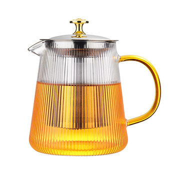 Wholesale Heat-Resistant Glass Teapot Health Pot Flower Teapot Electric Ceramic Stove Stainless Steel Tea Strainer Glass Tea Brewing Pot High