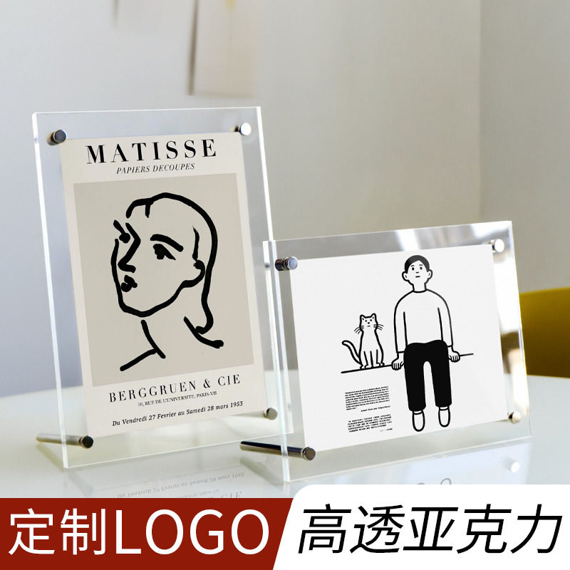 Mai Bao Transparent Acrylic Photo Frame Stand 6inch 7inch Postcard Display Photo Desktop Stand Frame