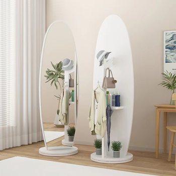 Full-Length Mirror for Bedroom, Dressing Mirror, Floor Mirror, Rotatable Storage, Wall-Mounted Mirror, Trendy Mirror