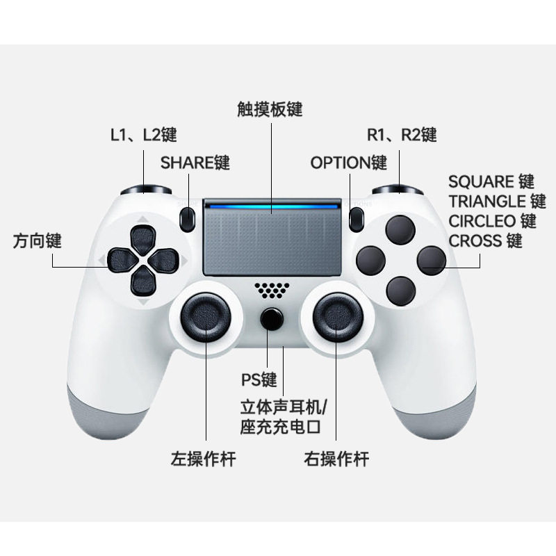 Factory Direct Sales Ps-4 Handle Six-Axis Gyroscope Somatosensory Vibration Pc Bluetooth Handle Host Wireless Game Handle