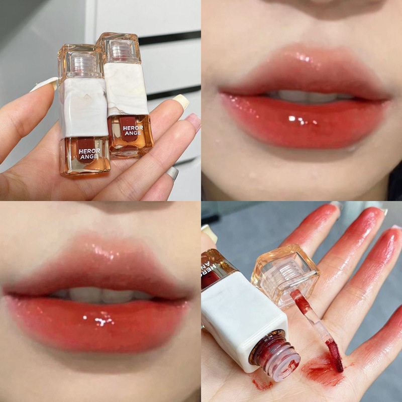 Light dew thick tone mirror lip glaze white pseudo plain not easy to stick cup Thai milk coffee water light crystal frozen lipstick lip gloss women