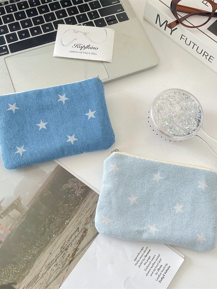 5674 Cowboy Star Print Coin Purse Outing Travel Lipstick Cosmetic Bag Storage Bag Key Student Wallet