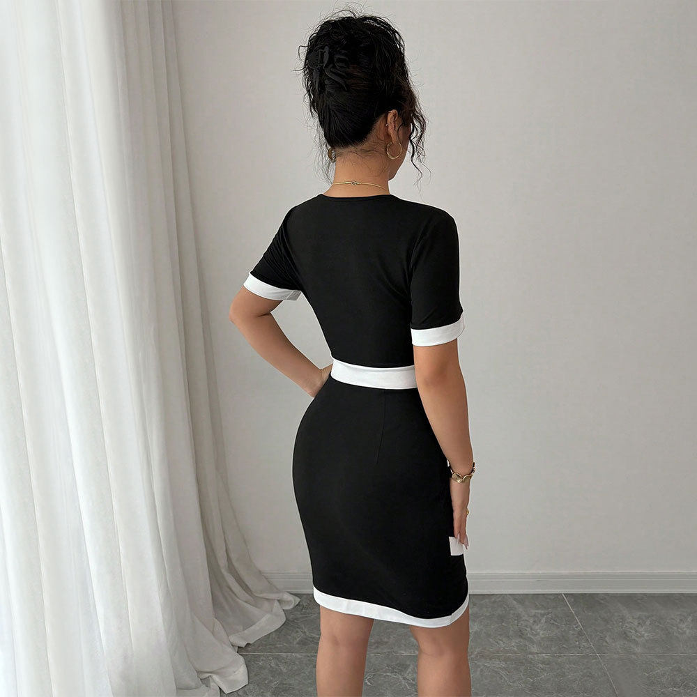French Style Elegant Midi Dress High Waist Chic Design Lightweight Fabric Summer Fashion for Women Wholesale