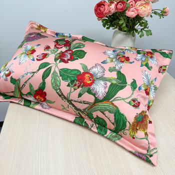 Cross-Border Imitation Silk Pillowcase Printed Cushion Ice Silk Pillowcase Single Imitation Silk Pillowcase Silk Pillowcase