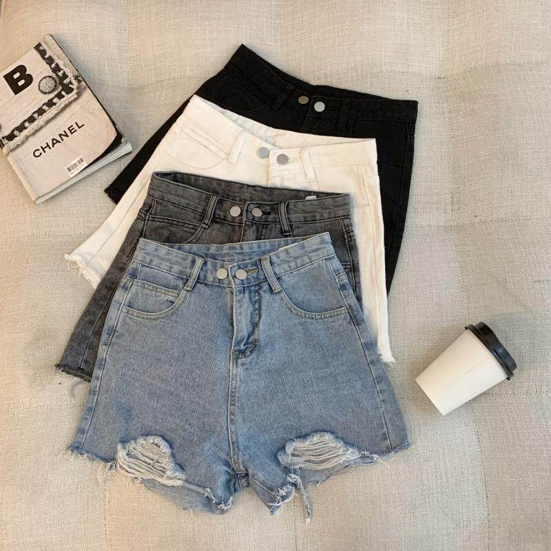 High Waisted Distressed Denim Shorts for Women Loose Fit A Line Style Trendy Summer Wear Wholesale Available