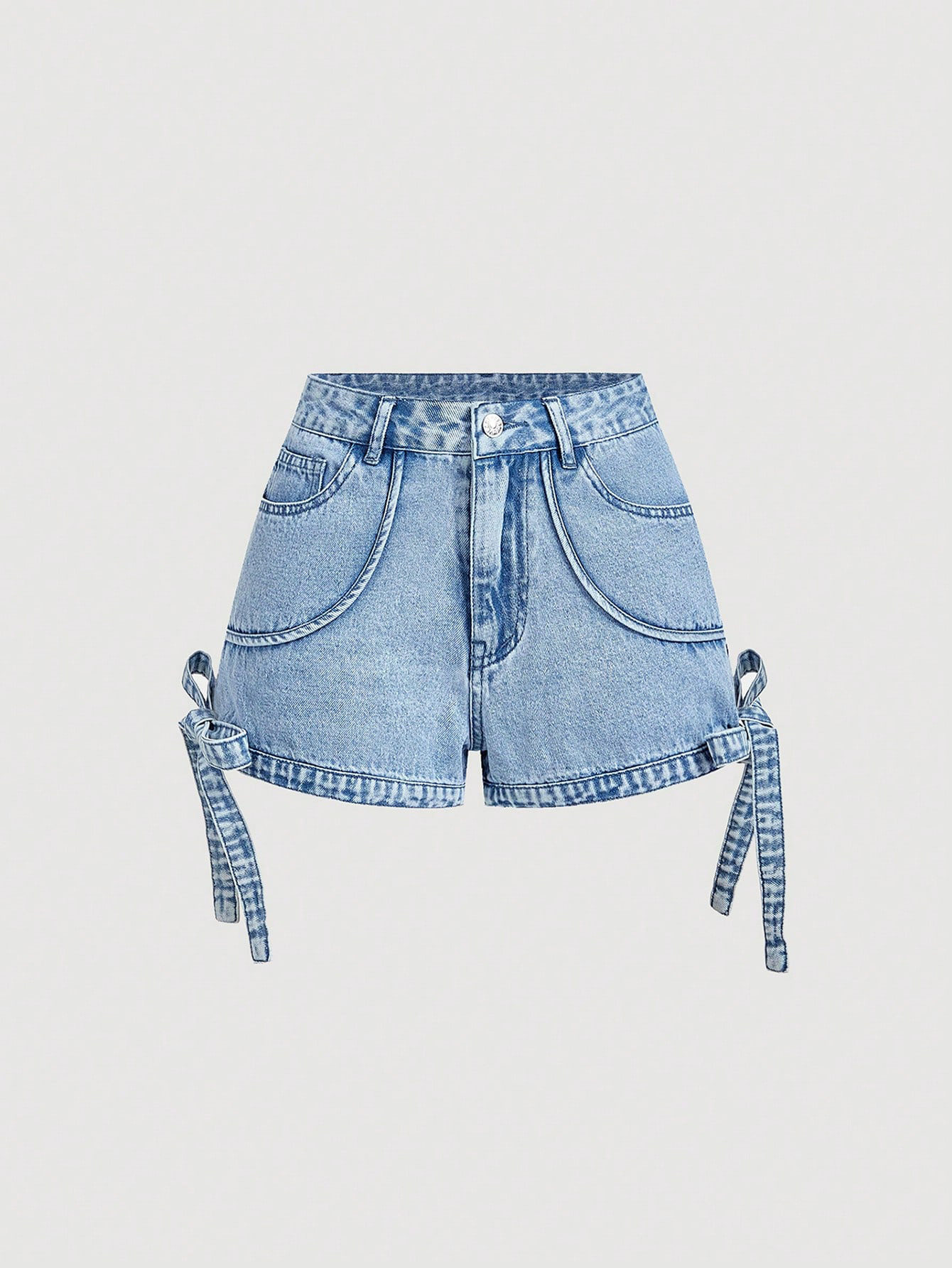 Casual Womens Denim Shorts Slim Fit Drawstring Design Versatile Style Perfect for Summer Ready to Ship