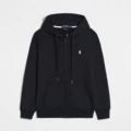 Zipper cardigan black--white label