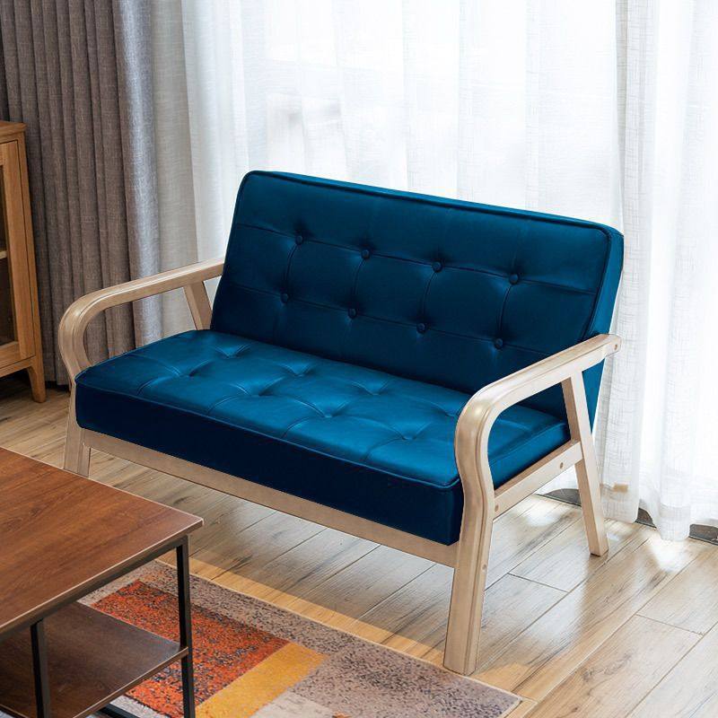 皮艺沙发小户型北欧复古曲木扶手单人双人三人简易客厅网红款