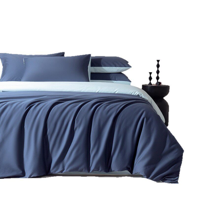 High-grade A cotton Xinjiang long-staple cotton 100 four-piece cotton bed sheet quilt cover high-density satin three-piece set